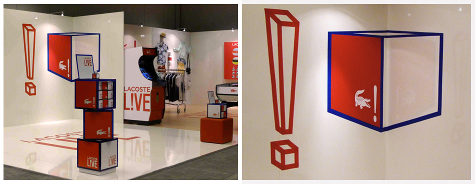 anamorphose réalisée par guillaume klein pour le parfum cube lacoste live